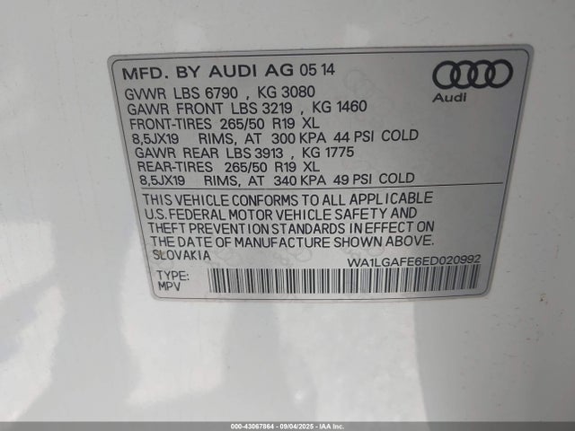 2014 AUDI Q7 WA1LGAFE6ED020992 Photo 8