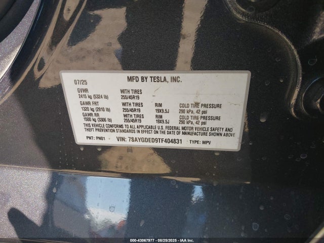 2026 TESLA MODEL Y 7SAYGDED9TF404831 Photo 8