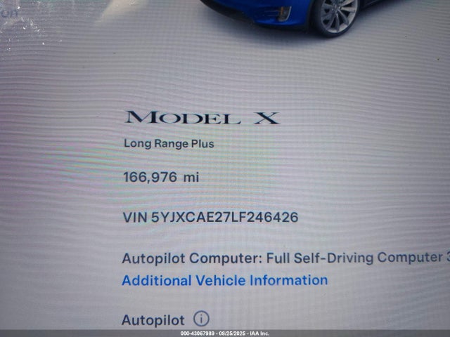 2020 TESLA MODEL X 5YJXCAE27LF246426 Photo 6