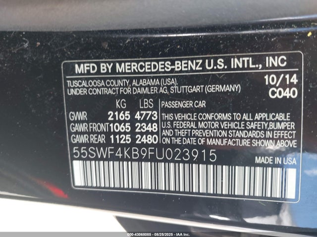 55SWF4KB9FU023915 Mercedes-Benz C-Class