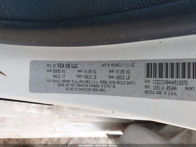 Chrysler 2017 2017 1C3CCCAB4HN510375 Image 9
