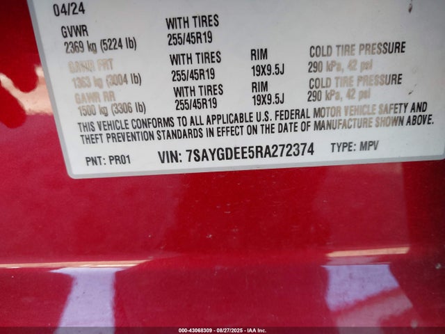 2024 TESLA MODEL Y 7SAYGDEE5RA272374 Photo 8