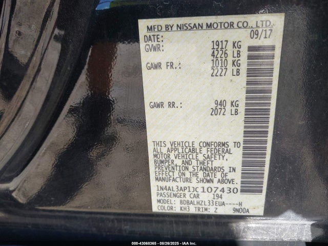Nissan 2018 2018 1N4AL3AP1JC107430 Image 9