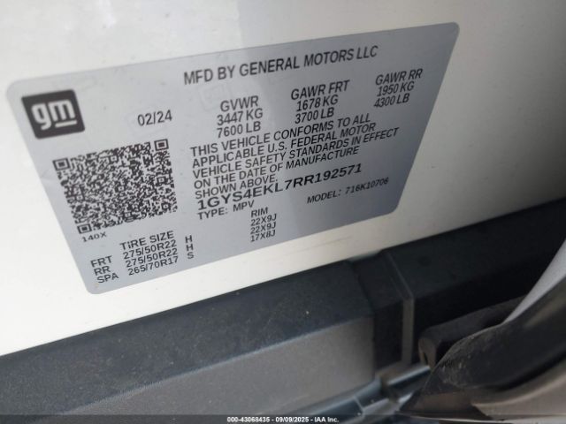 2024 CADILLAC ESCALADE 1GYS4EKL7RR192571 Photo 8