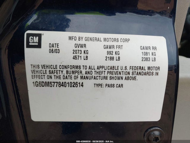 2004 CADILLAC CTS 1G6DM577840102614 Photo 8
