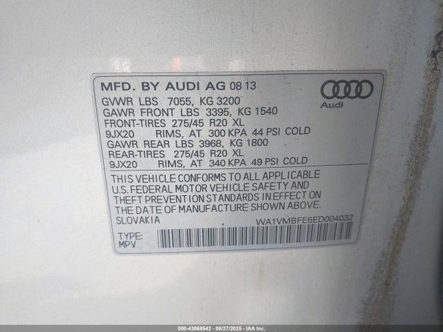 2014 AUDI Q7 WA1VMBFE5ED004032 Photo 8