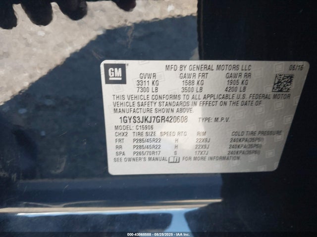 2016 CADILLAC ESCALADE ESV 1GYS3JKJ7GR420608 Photo 8