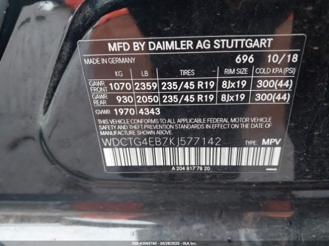 2019 MERCEDES-BENZ GLA 250 WDCTG4EB7KJ577142 Photo 8