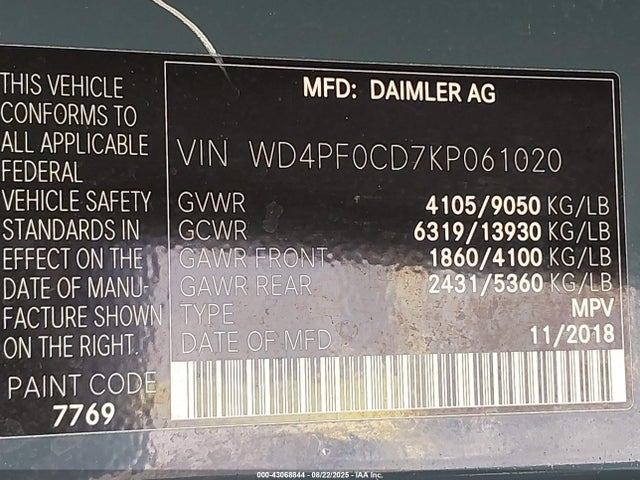 WD4PF0CD7KP061020 Mercedes-Benz om 642 with brake assist
