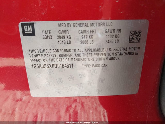 2013 CADILLAC ATS 1G6AJ5SX0D0164611 Photo 8