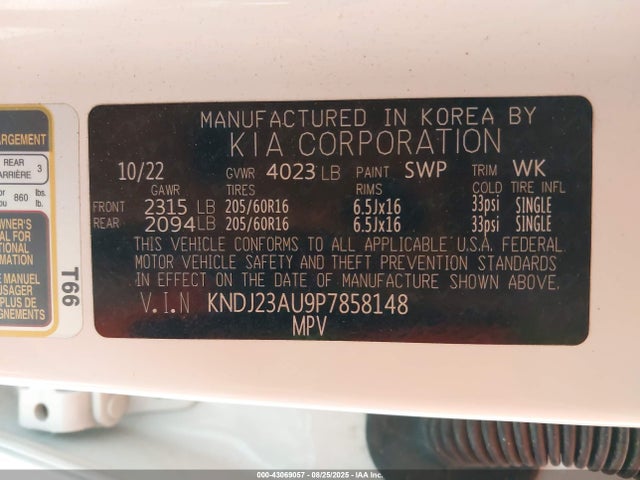 KNDJ23AU9P7858148 KIA mpi nu