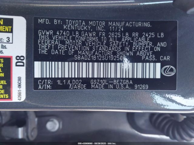 2025 LEXUS ES 350 58ADZ1B12SU192508 Photo 8