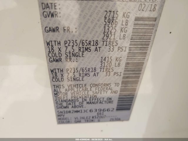 2018 NISSAN PATHFINDER 5N1DR2MM1JC639662 Photo 8