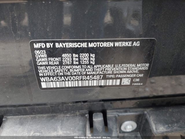 2024 BMW 4 SERIES GRAN COUPE WBA63AV00RFR45487 Photo 8