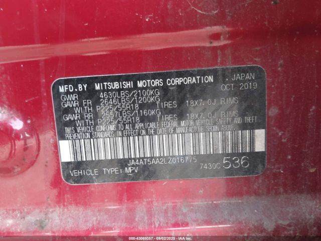 2020 MITSUBISHI ECLIPSE CROSS JA4AT5AA2LZ016775 Photo 8