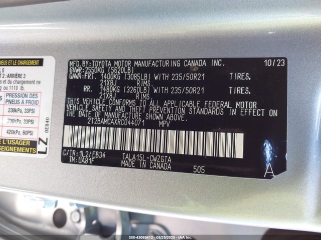 Lexus t24a-fts 2024 2T2BAMCAXRC044071 Image 9