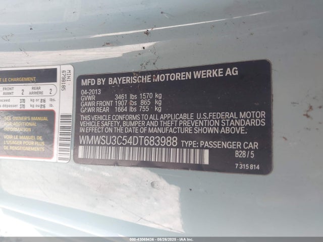 2013 MINI HARDTOP WMWSU3C54DT683988 Photo 8