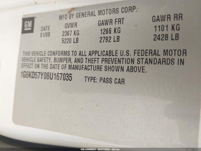 2008 CADILLAC DTS 1G6KD57Y08U167035 Photo 8