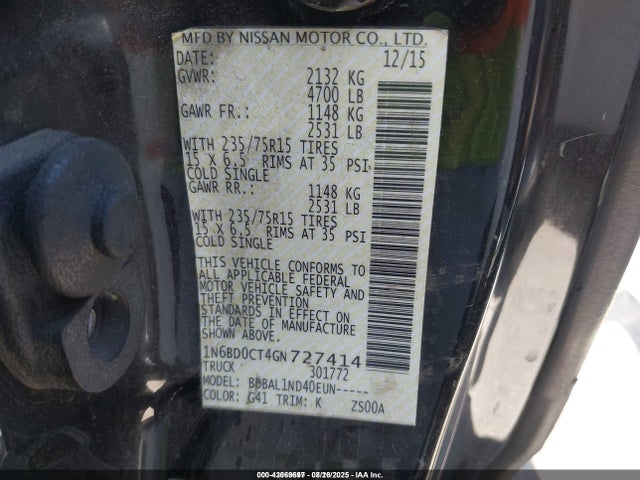 Nissan 2016 2016 1N6BD0CT4GN727414 Image 9