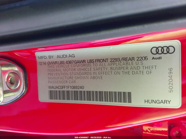 2015 AUDI A3 WAUACGFF1F1089240 Photo 8