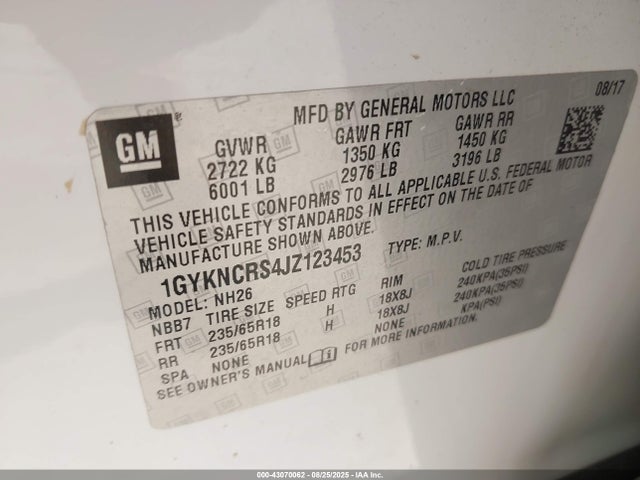 2018 CADILLAC XT5 1GYKNCRS4JZ123453 Photo 8