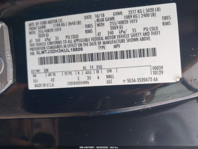 2019 LINCOLN MKC 5LMTJ3DH3KUL18808 Photo 8