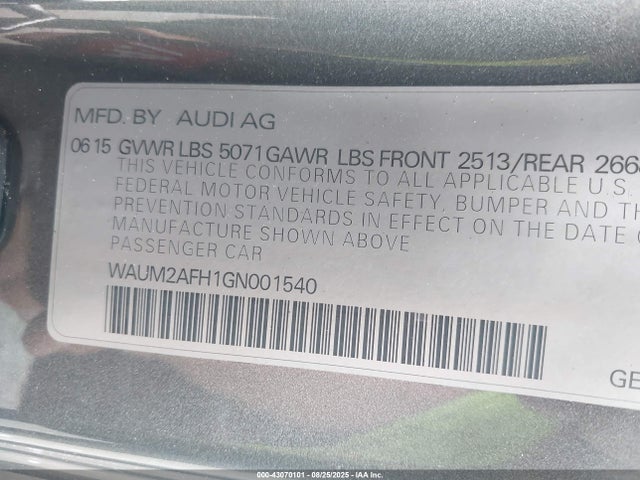 2016 AUDI A5 WAUM2AFH1GN001540 Photo 8