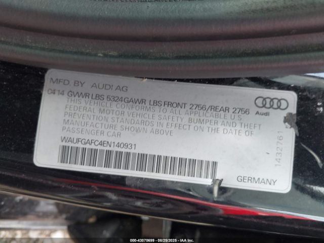 2014 AUDI A6 WAUFGAFC4EN140931 Photo 8