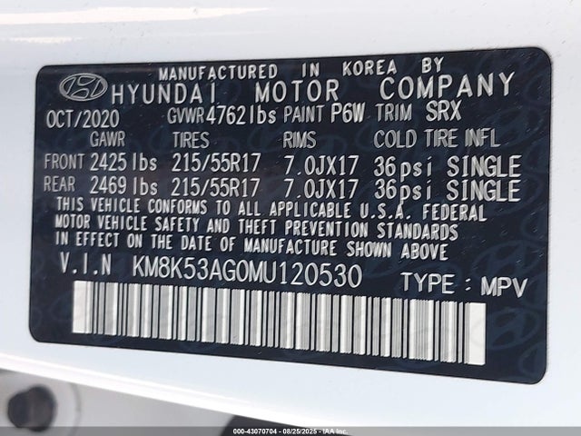 KM8K53AG0MU120530 Hyundai Kona