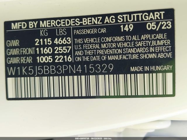 2023 MERCEDES-BENZ AMG CLA 35 W1K5J5BB3PN415329 Photo 8