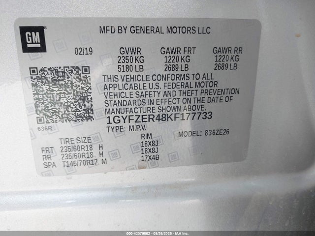2019 CADILLAC XT4 1GYFZER48KF177733 Photo 8