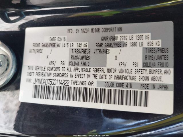 2016 MAZDA MX-5 MIATA JM1NDAD75G0114822 Photo 8