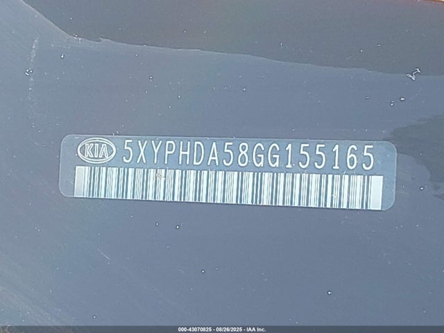 KIA dohc gdi lambda ii 2016 5XYPHDA58GG155165 Image 9