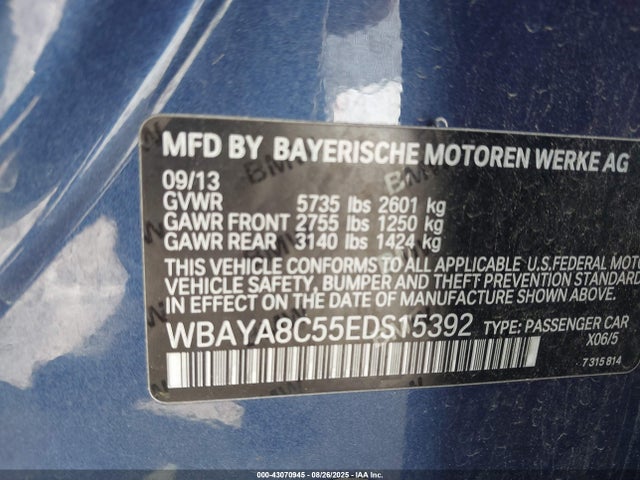 WBAYA8C55EDS15392 BMW 2014
