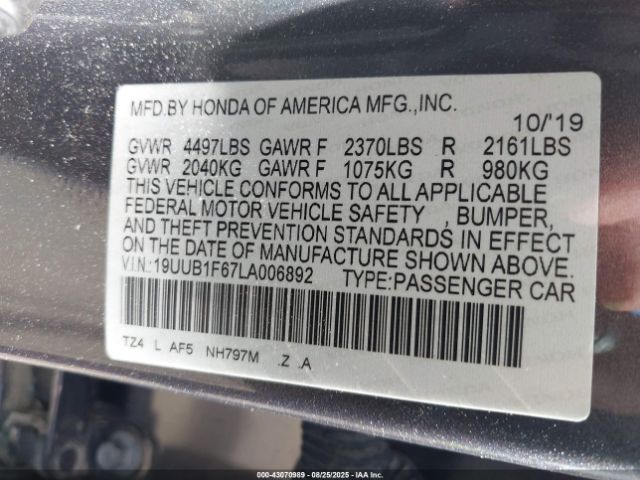 2020 ACURA TLX 19UUB1F67LA006892 Photo 8