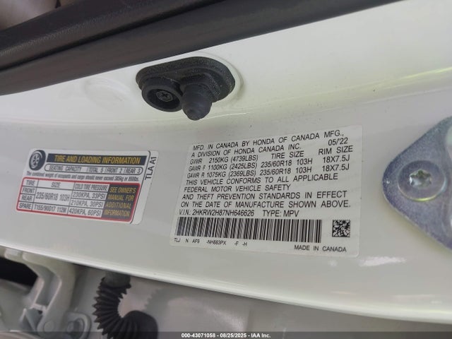 2HKRW2H87NH646626 Honda l15be