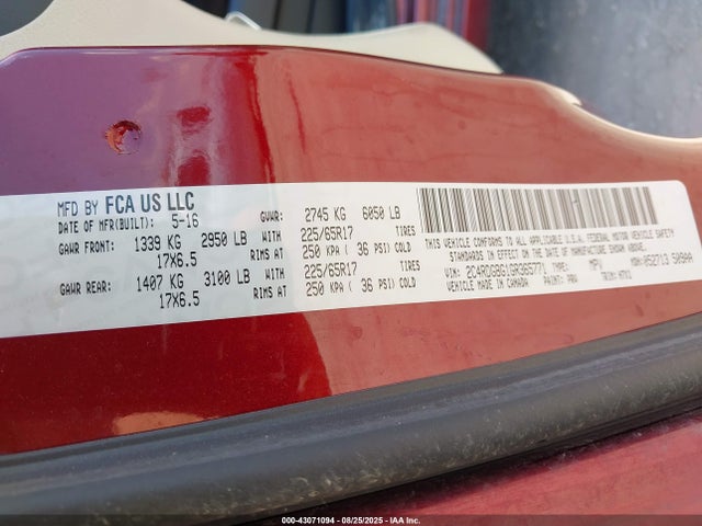 Dodge Grand Caravan 2016 2C4RDGBG1GR365771 Image 9