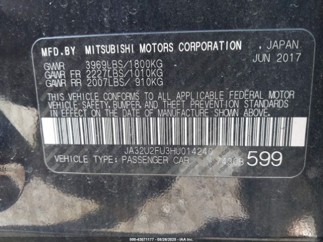 2017 MITSUBISHI LANCER JA32U2FU3HU014240 Photo 8