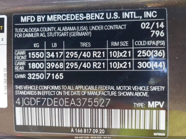 2014 MERCEDES-BENZ GL 550 4JGDF7DE0EA375527 Photo 8