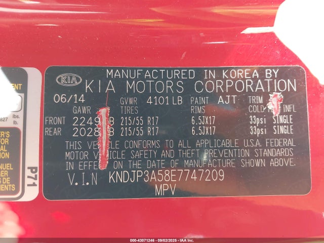 KIA dohc gdi nu 2014 KNDJP3A58E7747209 Image 9