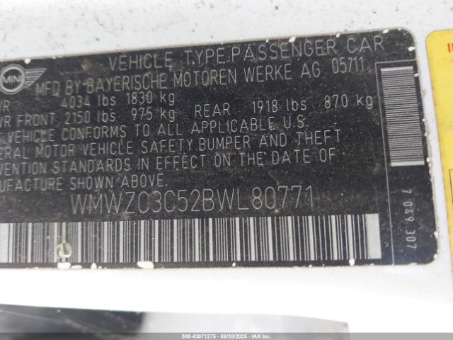 2011 MINI COOPER S COUNTRYMAN WMWZC3C52BWL80771 Photo 8