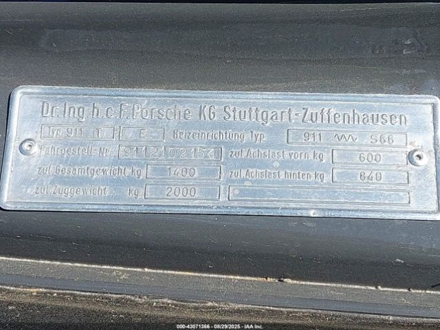 1972 PORSCHE 911 9112102154 Photo 8