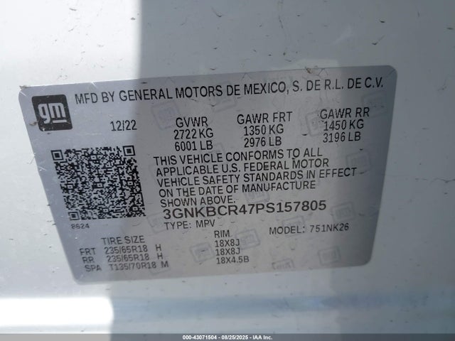 Chevrolet lsy 2023 3GNKBCR47PS157805 Image 9
