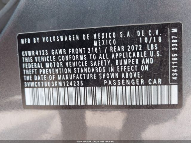 2019 VOLKSWAGEN JETTA 3VWC57BU3KM124235 Photo 8