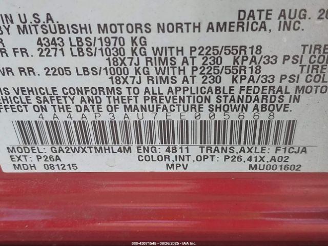 2014 MITSUBISHI OUTLANDER SPORT 4A4AP3AU7EE005668 Photo 8