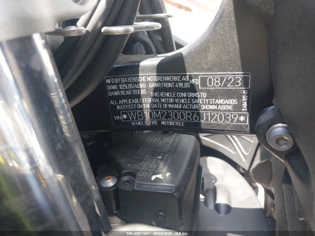 Продажа на аукционе авто 2024 Bmw R 1300 Gs, vin: WB10M2300R6J12039, номер лота: 43071557