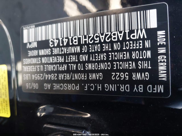 Porsche Macan 2017 WP1AB2A52HLB14143 Image 9