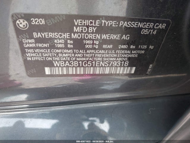 WBA3B1G51ENS79318 BMW 320i