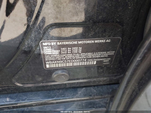 WBAKN9C57ED000774 BMW 2014