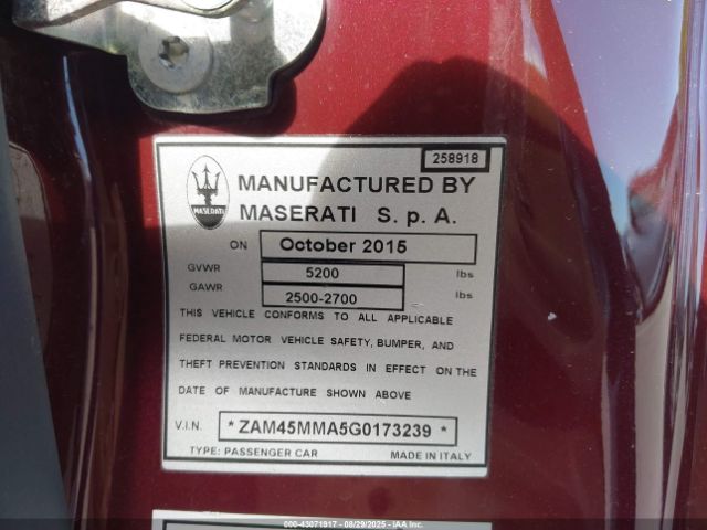 2016 MASERATI GRANTURISMO ZAM45MMA5G0173239 Photo 8